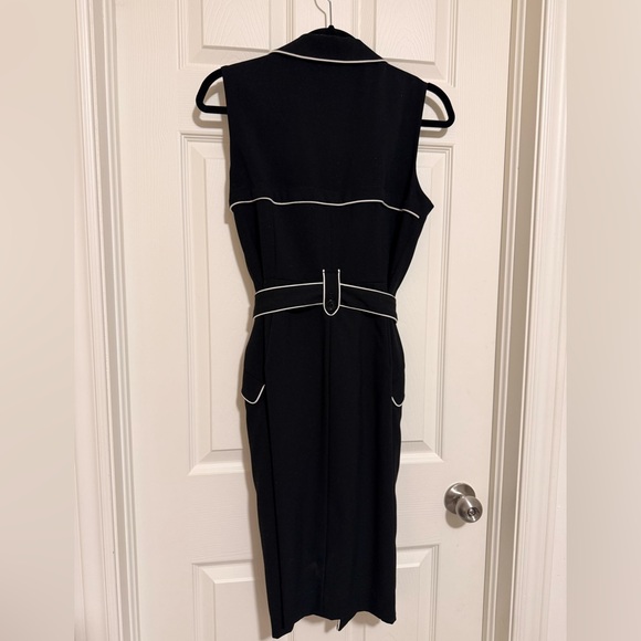 Calvin Klein Black Dress with White Piping - Picture 2 of 5